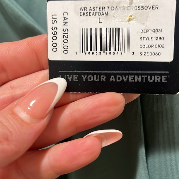 NWT Eddie Bauer Aster 7 Days crossover dark  seafoam green Dress Large L pockets - Picture 10 of 12